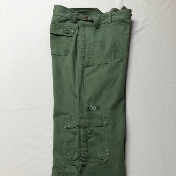 Rip Curl Cotton Wide Leg Green Pants Size 7 - Picture 3 of 12